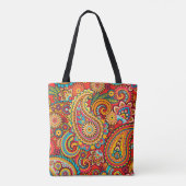 Rote Paisley-Entwurfs-Tasche Tasche (Rückseite)