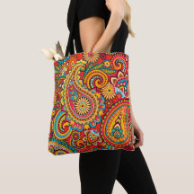 Rote Paisley-Entwurfs-Tasche
