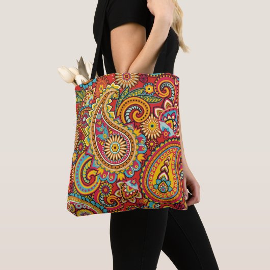 Rote Paisley-Entwurfs-Tasche Tasche (Von Nahem)