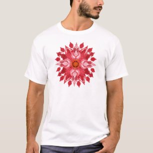 Rote Paisley-Sonne-Mandala T-Shirt