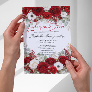 Rote Palette Love Is in Bloom Brautparty Einladung