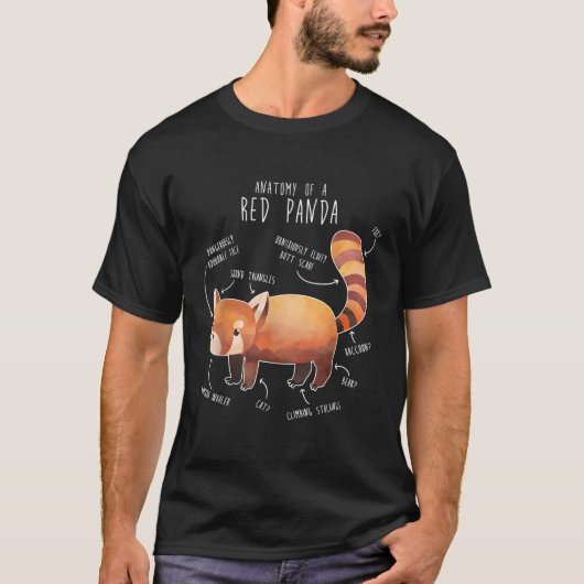 Rote Panda Anatomie Wildtierart T-Shirt (Vorderseite)