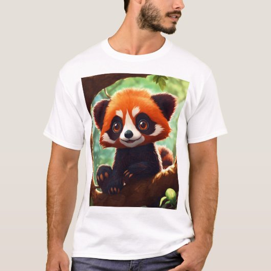 Rote Panda auf einer Baumzweigung bezaubern T-Shirt (Vorderseite)