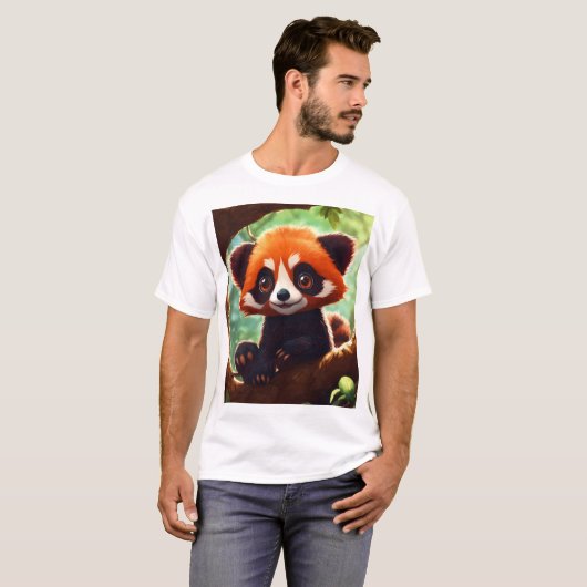 Rote Panda auf einer Baumzweigung bezaubern T-Shirt (Vorne ganz)