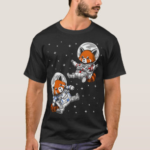 Rote-Panda-Bär-Astronauten T-Shirt