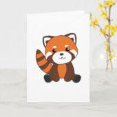 Rote Panda Niedlicher Tiere für Kinder Kawaii Karte (Gelbe Blume)