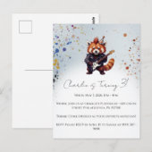 Rote-Panda-Rocker-Geburtstagseinladung Postkarte (Vorne/Hinten)