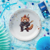 Rote Panda Rocker Geburtstagsplatten Pappteller (Party)