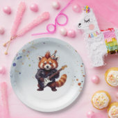 Rote Panda Rocker Geburtstagsplatten Pappteller (Party)