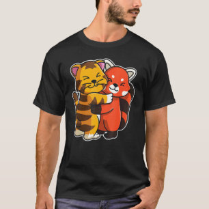 Rote Panda und Tiger-Niedliche Tiere für weibliche T-Shirt