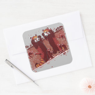 Rote Panda Wut Quadratischer Aufkleber