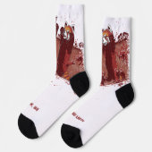 Rote Panda Wut Socken (Linkes Detail)