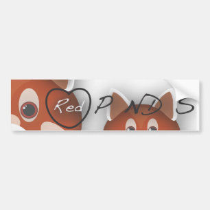 Rote Pandas I <3 Autoaufkleber