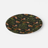 Rote Pandas im Wald in Schwarz Pappteller (Schrägansicht)