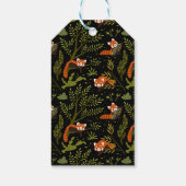 Rote Pandas im Waldschwarz Geschenkanhänger (Rückseite)