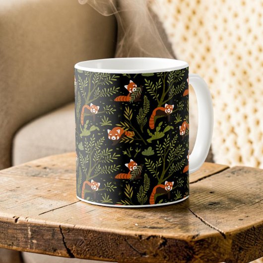 Rote Pandas im Waldschwarz Kaffeetasse