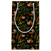 Rote Pandas im Waldschwarz Kleine Geschenktüte (Vorderseite)