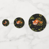 Rote Pandas im Waldschwarz Konfetti (Vorderseiten)