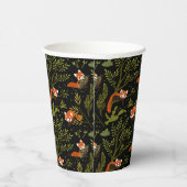 Rote Pandas im Waldschwarz Pappbecher (Rechts)