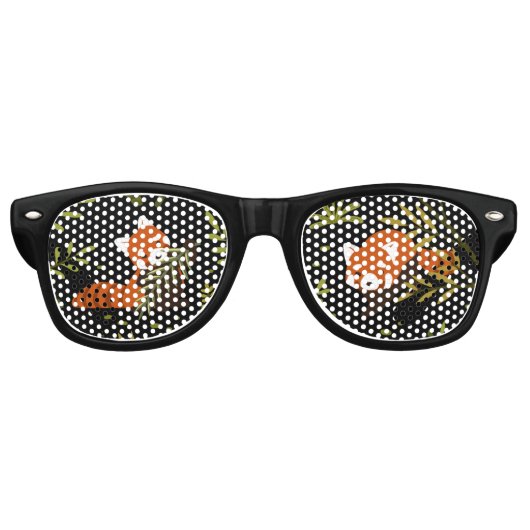 Rote Pandas im Waldschwarz Partybrille (Vorderseite)