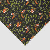 Rote Pandas im Waldschwarz Seidenpapier (Ausschnitt)