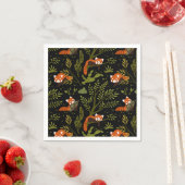 Rote Pandas im Waldschwarz Serviette (Beispiel)