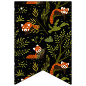 Rote Pandas im Waldschwarz Wimpelkette (Erste Fahne)