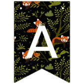 Rote Pandas im Waldschwarz Wimpelkette (Dritte Fahne)