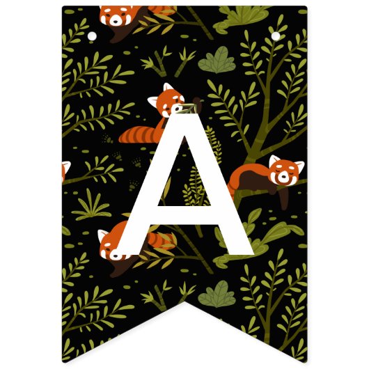 Rote Pandas im Waldschwarz Wimpelkette (Dritte Fahne)