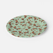 Rote Pandas in Grün Pappteller (Schrägansicht)