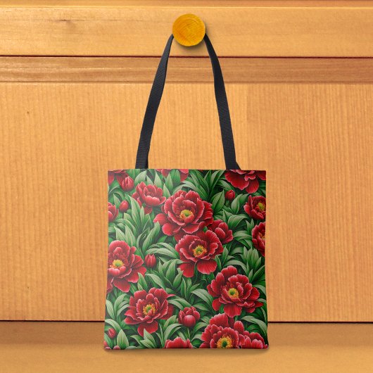 Rote Päonien-Tasche Tasche