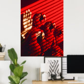 Rote Papageien und eine Hand Poster (Heimbüro)