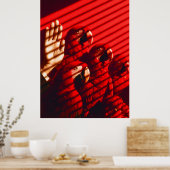 Rote Papageien und eine Hand Poster (Küche)