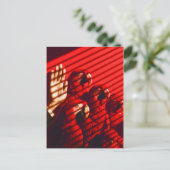 Rote Papageien und eine Hand Postkarte (Stehend Vorderseite)