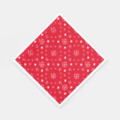 Rote Papierplatte mit weißen Schneeflocken Serviette (Ecke)