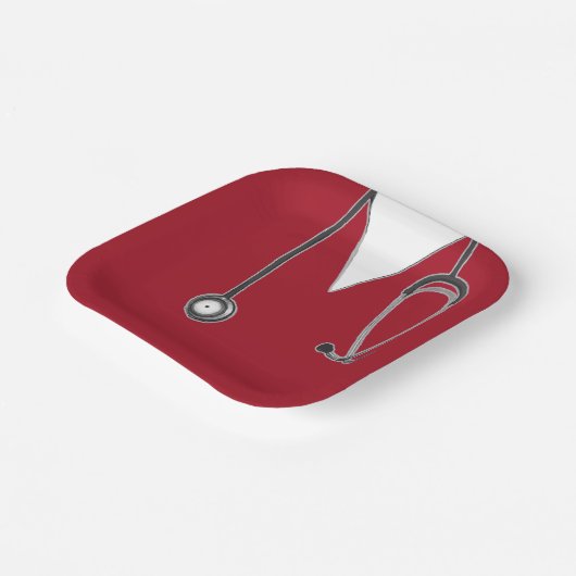 Rote Papiertafel für den Abschluss der Krankenpfle Pappteller (Gewinkelt)