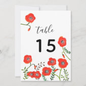 Rote Pappi Moderne Hochzeitsstimmung Tischnummer (Vorderseite)