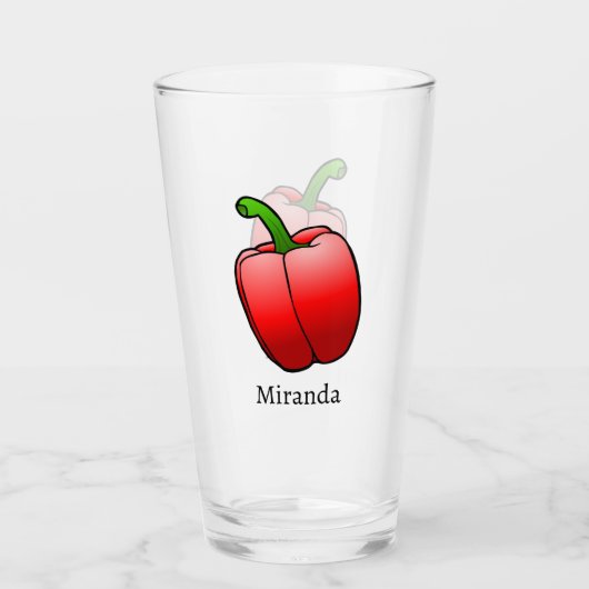 Rote Paprika Glas (Vorderseite)