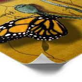 Rote Paprika mit gelben Schmetterlingen Poster (Ecke)