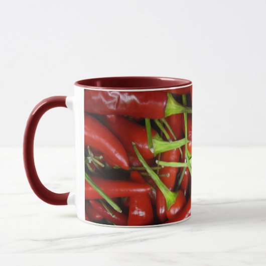 Rote Paprika-Paprikaschoten-Geschenk-Strecke Tasse (Links)