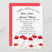 Rote Paprika Poppy Elegantes Blumenmuseum Einladung (Vorne/Hinten)