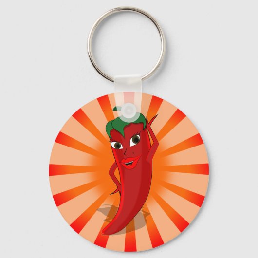 Rote Paprika Superstar Schlüsselanhänger (Vorderseite)