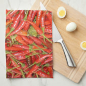 rote Paprikas Geschirrtuch (Viertel Falte)
