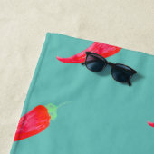 Rote Paprikaschoten der Wasserfarbe Strandtuch (Beispiel)