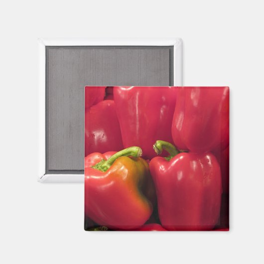 Rote Paprikaschoten... Magnet (Vorderseite/Rückseite)