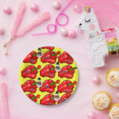 Rote Paprikaschoten Papier Teller, Frohe Weihnacht Pappteller (Party)