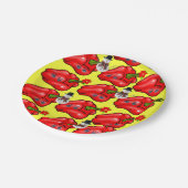 Rote Paprikaschoten Papier Teller, Frohe Weihnacht Pappteller (Schrägansicht)