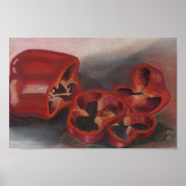 Rote Paprikaschoten Poster