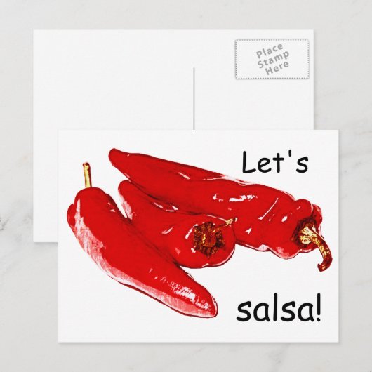 Rote Paprikaschoten salsa Postkarte (Vorne/Hinten)