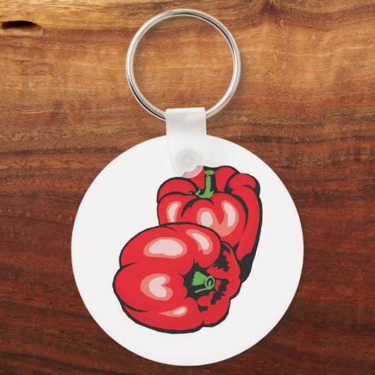 rote Paprikaschoten Schlüsselanhänger (Vorderseite)
